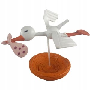 Figurka gumowa bocian w gnieździe 12 cm mix wzorów 30 szt