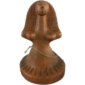 Figurka ceramiczna ręcznie wykonana 20x13 cm beżowo-brązowa 4 szt