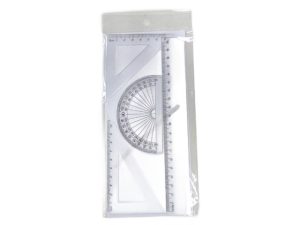 Zestaw geometryczny przezr. linijka 20 cm 2 ekierki kątomierz 10 zest.