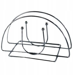 Serwetnik metalowy srebrny do restauracji i domu 13.5x6.8x8 cm 6 szt