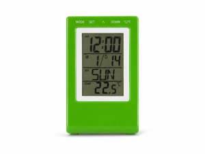 Zegar elektroniczny Bioterm budzik termometr zielony 10x7 cm 5 szt