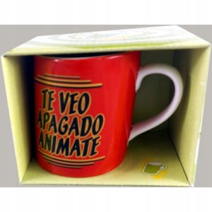 Kubek ceramiczny 250 ml 9x8 cm czerwony zakrzywiony 4 szt