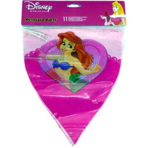 Baner urodzinowy Disney Syrenka Ariel 11 chorągiewek 5 szt