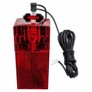 Lampka rowerowa tylna 9x6 cm czerwona z kablem na dynamo 4 szt