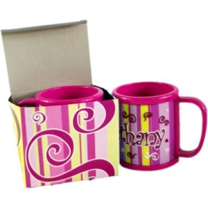 Kubek ozdobny plastikowy różowy 300 ml 4 szt