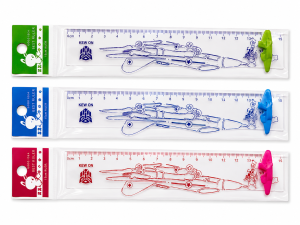 Linijka plastikowa 20 cm w kształcie samolotu kolorowa 100 szt
