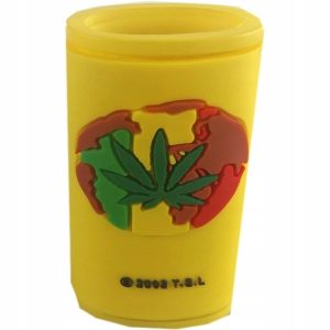 Etui na zapalniczkę plastikowe Rasta żółte 5x3 cm mix wzorów 6 szt