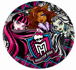Talerz papierowy 20.5 cm gruby Monster High 8 szt./opak. 6 opak.
