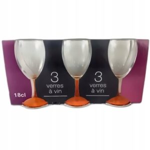 Kieliszki do wina 3 szt./opak. 210 ml 14.5 cm kolorowa nóżka Verres 2 opak.