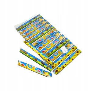 Linijka plastikowa 20 cm kolorowa wzory mix 24 szt